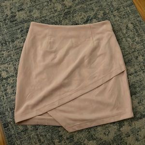 Pink suede skirt